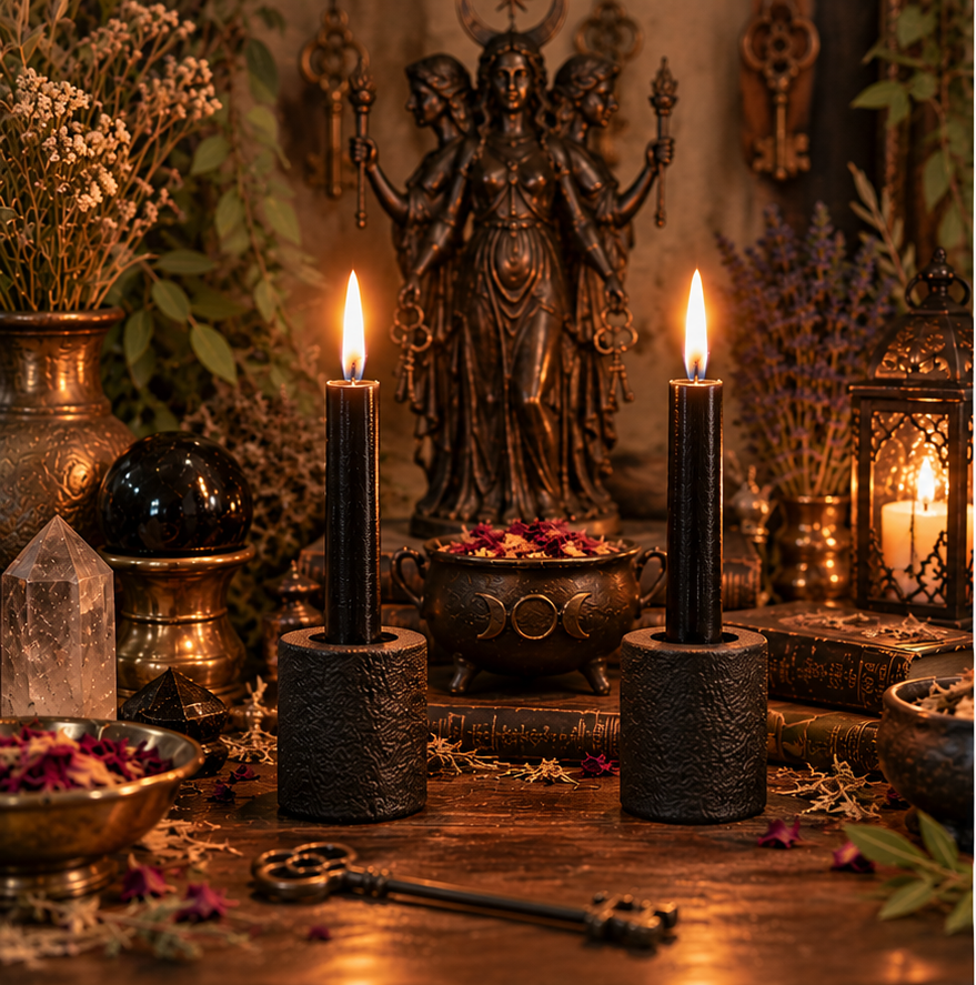 Chime Candle Holders – Cast Iron & Ceramic