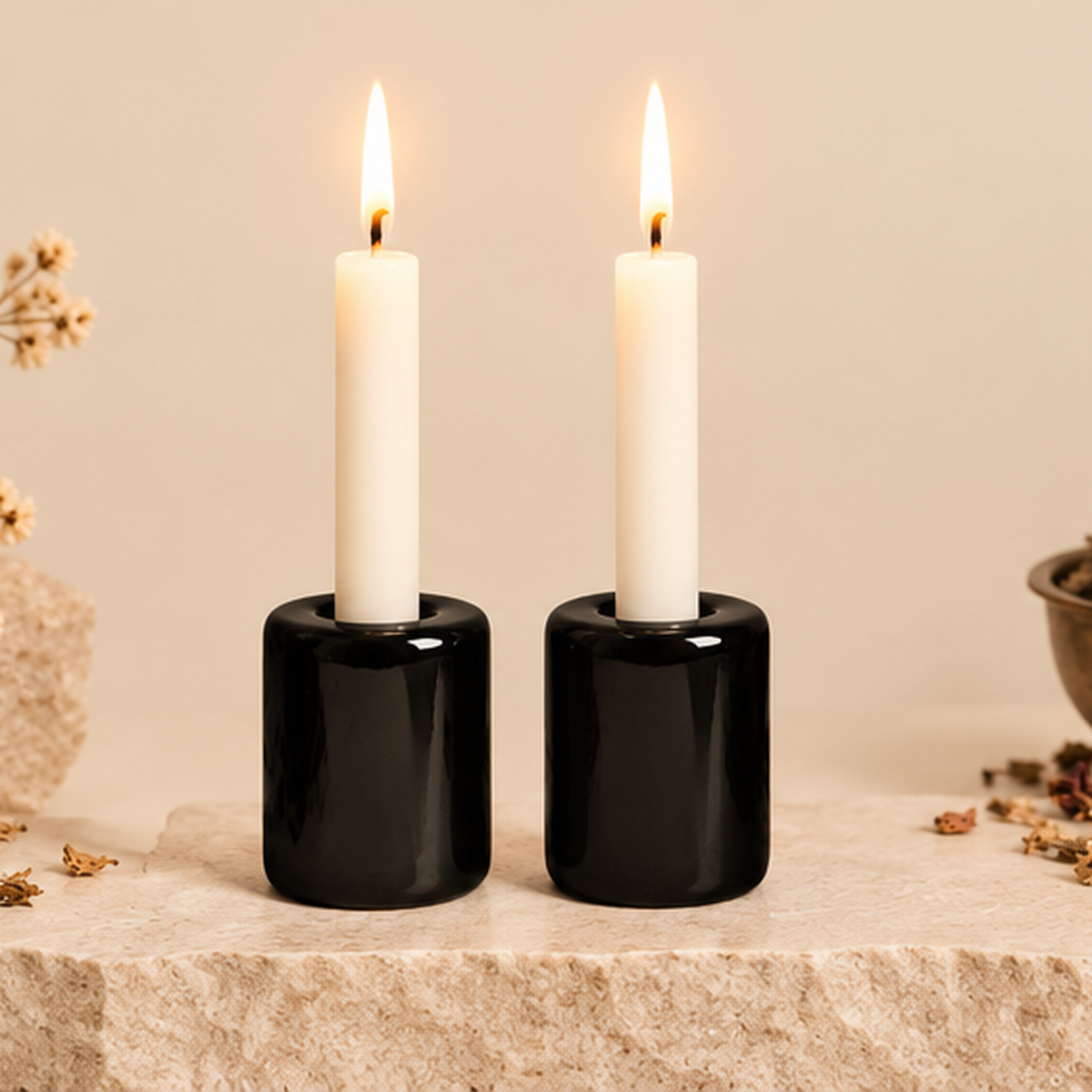Chime Candle Holders – Cast Iron & Ceramic