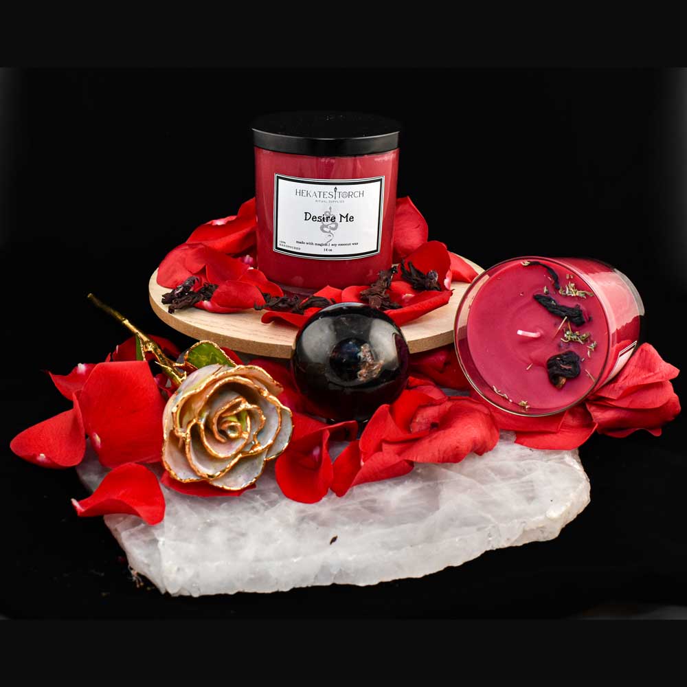 Rose and Dragon’s Blood Ritual Candle Desire Me showcase