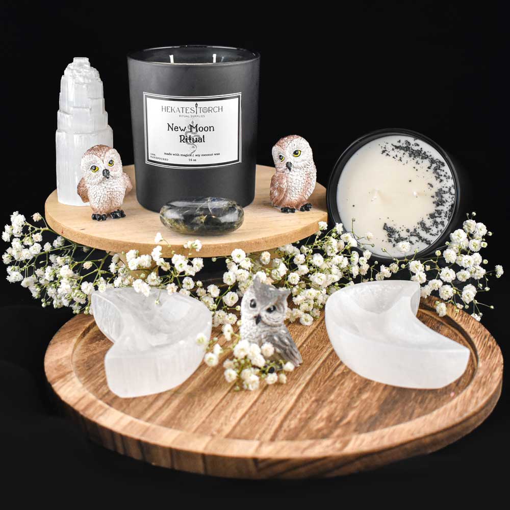 Moonlight Path and Oakmoss Ritual Candle New Moon Ritual showcase