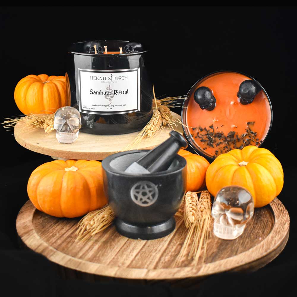 Whiskey, Tobacco and Rose Ritual Candle Samhain Ritual showcase