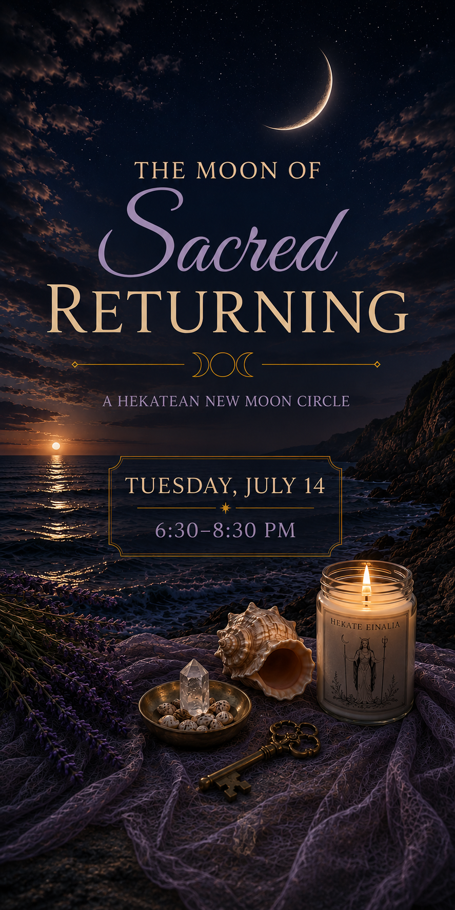 The Moon of Sacred Returning: A Hekatean New Moon Circle Tuesday July 14th from 6:30-8:30PM