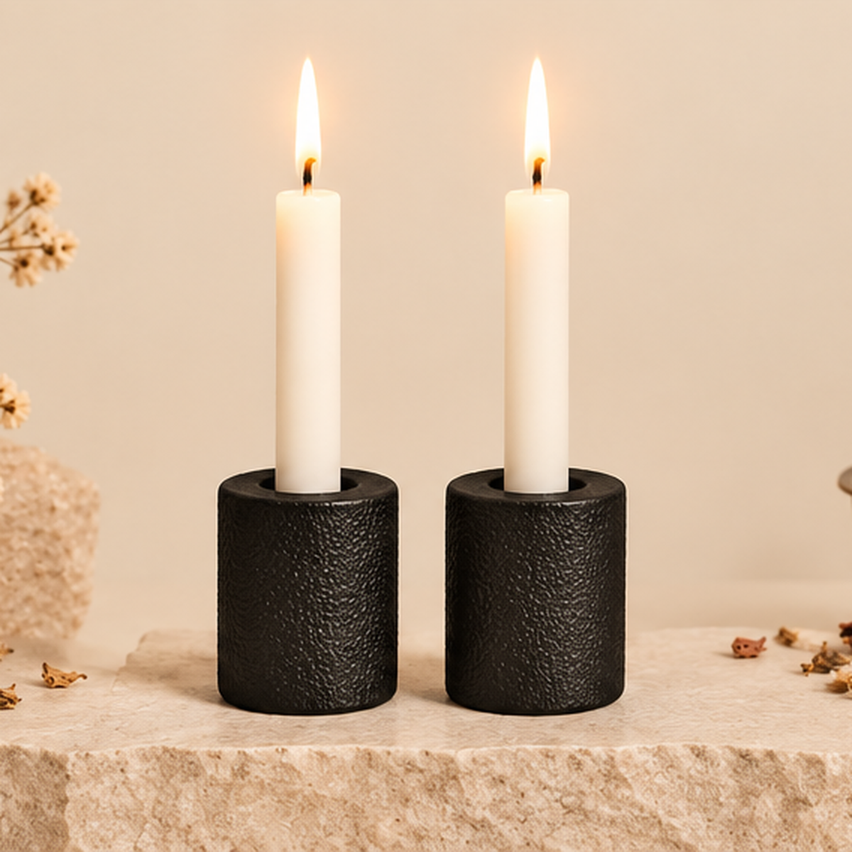 Chime Candle Holders – Cast Iron & Ceramic