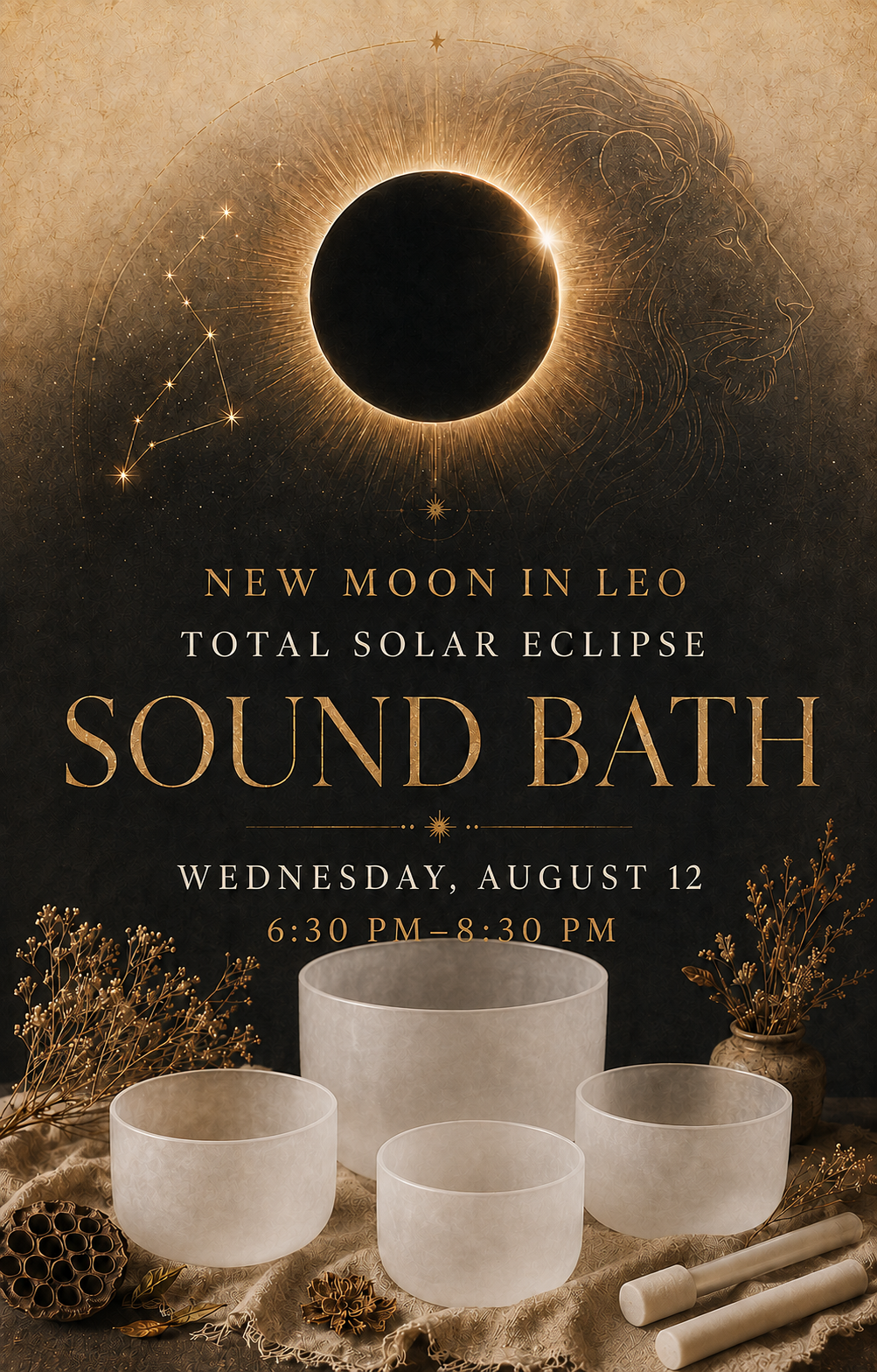 New Moon In Leo Total Solar Eclipse Sound Bath