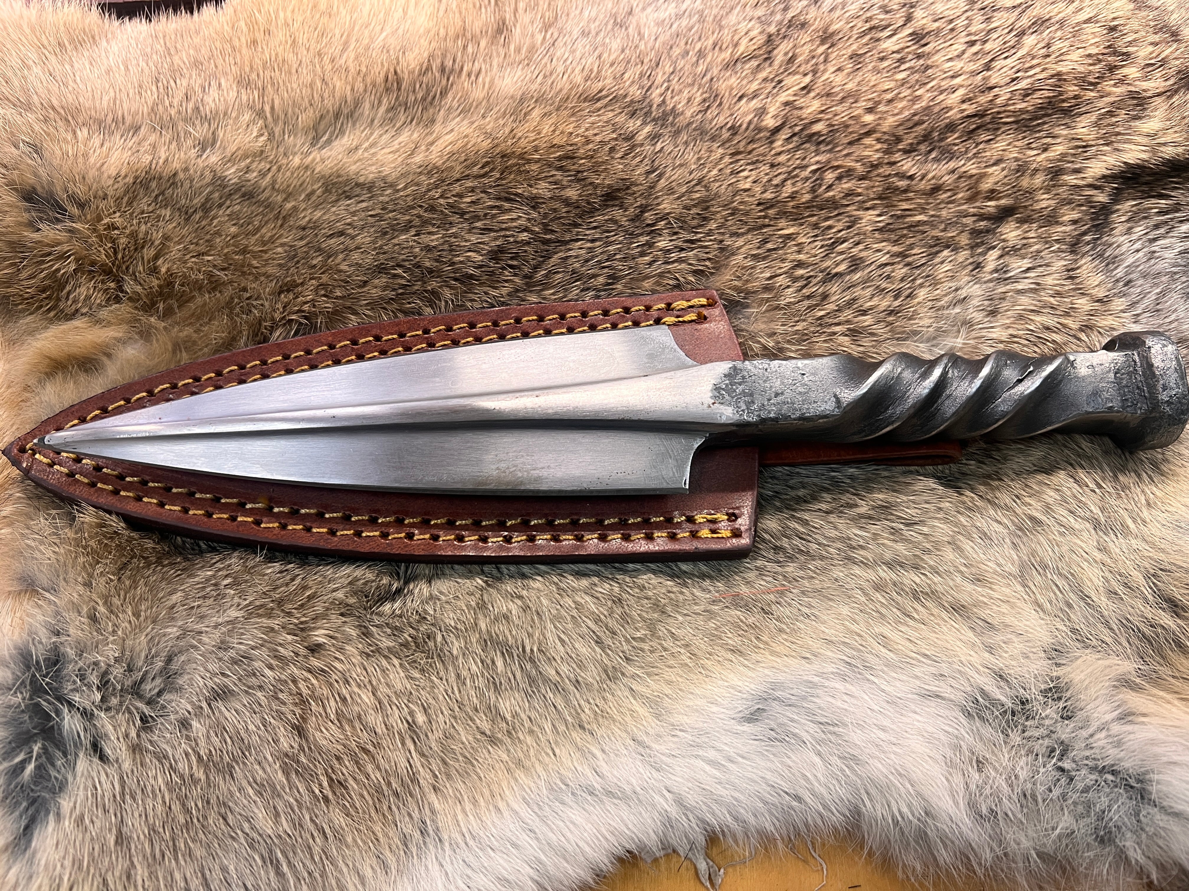 Forged Spiral Handled Spear Athame